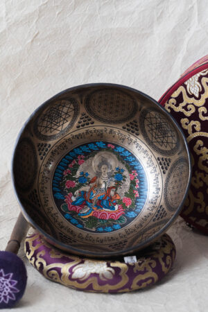 Green Tara Thangka Singing bowl