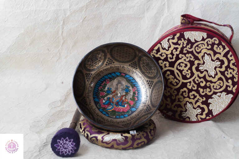 Green Tara Thangka Singing bowl